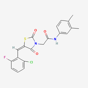 2-[(5E)-5-(2-chloro-6-fluorobenzylidene)-2,4-dioxo-1,3-thiazolidin-3-yl]-N-(3,4-dimethylphenyl)acetamide