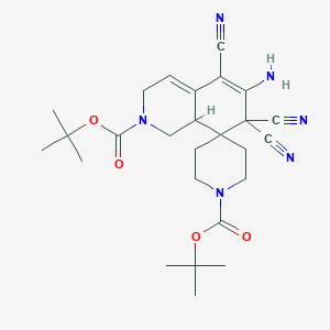 di-tert-butyl 6-amino-5,7,7-tricyano-1,3,7,8a-tetrahydro-1'H,2H-spiro[isoquinoline-8,4'-piperidine]-1',2-dicarboxylate