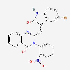 2-[(5-bromo-2-oxo-1,2-dihydro-3H-indol-3-ylidene)methyl]-3-(2-nitrophenyl)-4(3H)-quinazolinone