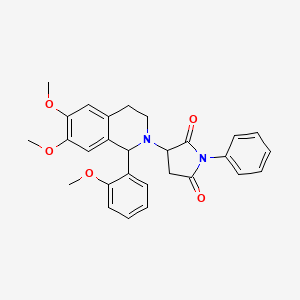 molecular formula C28H28N2O5 B5046747 3-[6,7-dimethoxy-1-(2-methoxyphenyl)-3,4-dihydro-1H-isoquinolin-2-yl]-1-phenylpyrrolidine-2,5-dione 