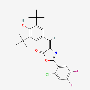 molecular formula C24H24ClF2NO3 B5046769 (4E)-2-(2-chloro-4,5-difluorophenyl)-4-[(3,5-ditert-butyl-4-hydroxyphenyl)methylidene]-1,3-oxazol-5-one 