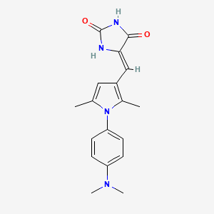 molecular formula C18H20N4O2 B5046775 5-({1-[4-(dimethylamino)phenyl]-2,5-dimethyl-1H-pyrrol-3-yl}methylene)-2,4-imidazolidinedione 