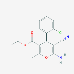 molecular formula C16H15ClN2O3 B5046797 乙酸6-氨基-4-(2-氯苯基)-5-氰基-2-甲基-4H-吡喃-3-羧酸乙酯 