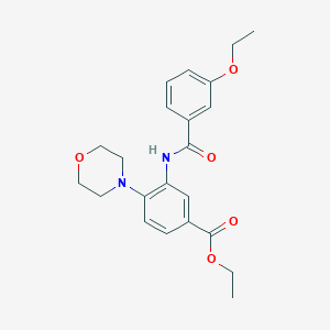 molecular formula C22H26N2O5 B504681 Ethyl 3-[(3-ethoxybenzoyl)amino]-4-(4-morpholinyl)benzoate 