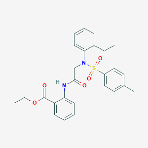 molecular formula C26H28N2O5S B5046810 ethyl 2-({N-(2-ethylphenyl)-N-[(4-methylphenyl)sulfonyl]glycyl}amino)benzoate 