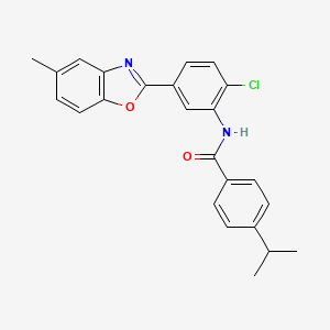 N-[2-chloro-5-(5-methyl-1,3-benzoxazol-2-yl)phenyl]-4-isopropylbenzamide