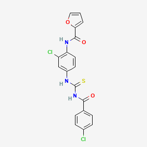 N-[2-chloro-4-[(4-chlorobenzoyl)carbamothioylamino]phenyl]furan-2-carboxamide