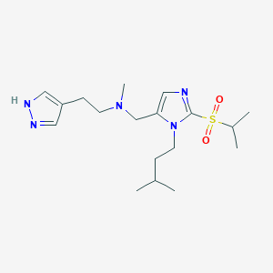 molecular formula C18H31N5O2S B5046845 N-methyl-N-[[3-(3-methylbutyl)-2-propan-2-ylsulfonylimidazol-4-yl]methyl]-2-(1H-pyrazol-4-yl)ethanamine 