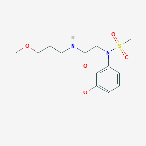 molecular formula C14H22N2O5S B5046849 N~2~-(3-methoxyphenyl)-N~1~-(3-methoxypropyl)-N~2~-(methylsulfonyl)glycinamide 