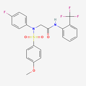 molecular formula C22H18F4N2O4S B5046857 N~2~-(4-fluorophenyl)-N~2~-[(4-methoxyphenyl)sulfonyl]-N~1~-[2-(trifluoromethyl)phenyl]glycinamide 