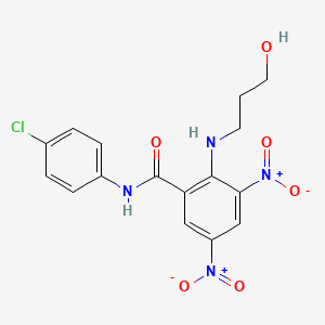 N-(4-chlorophenyl)-2-[(3-hydroxypropyl)amino]-3,5-dinitrobenzamide