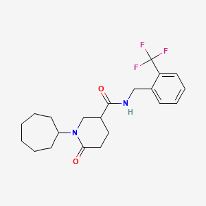 1-cycloheptyl-6-oxo-N-[2-(trifluoromethyl)benzyl]-3-piperidinecarboxamide