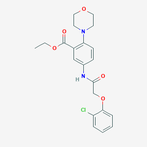 molecular formula C21H23ClN2O5 B504688 Ethyl 5-{[(2-chlorophenoxy)acetyl]amino}-2-(4-morpholinyl)benzoate 
