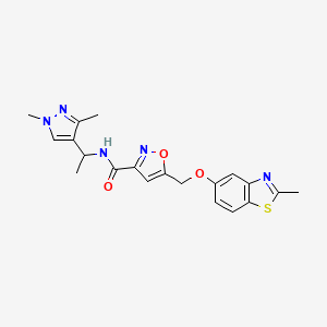 N-[1-(1,3-dimethyl-1H-pyrazol-4-yl)ethyl]-5-{[(2-methyl-1,3-benzothiazol-5-yl)oxy]methyl}-3-isoxazolecarboxamide