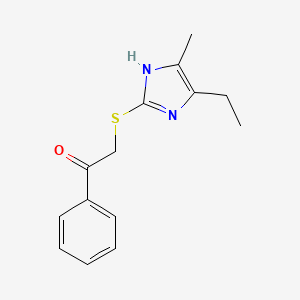 molecular formula C14H16N2OS B5046911 2-[(5-ethyl-4-methyl-1H-imidazol-2-yl)thio]-1-phenylethanone 