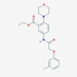 molecular formula C22H26N2O5 B504692 Ethyl 5-{[(3-methylphenoxy)acetyl]amino}-2-(4-morpholinyl)benzoate 