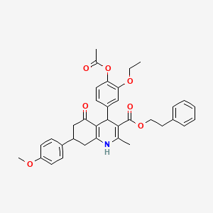 2-phenylethyl 4-[4-(acetyloxy)-3-ethoxyphenyl]-7-(4-methoxyphenyl)-2-methyl-5-oxo-1,4,5,6,7,8-hexahydro-3-quinolinecarboxylate