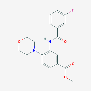 molecular formula C19H19FN2O4 B504697 Methyl 3-[(3-fluorobenzoyl)amino]-4-morpholin-4-ylbenzoate CAS No. 895079-32-0