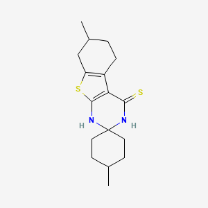 4',7-dimethyl-5,6,7,8-tetrahydro-1H-spiro[1-benzothieno[2,3-d]pyrimidine-2,1'-cyclohexane]-4(3H)-thione