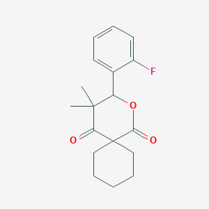 molecular formula C18H21FO3 B5046986 3-(2-fluorophenyl)-4,4-dimethyl-2-oxaspiro[5.5]undecane-1,5-dione 