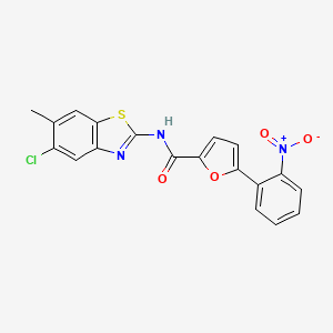 N-(5-chloro-6-methyl-1,3-benzothiazol-2-yl)-5-(2-nitrophenyl)furan-2-carboxamide