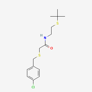 molecular formula C15H22ClNOS2 B5047011 N-[2-(tert-butylthio)ethyl]-2-[(4-chlorobenzyl)thio]acetamide 