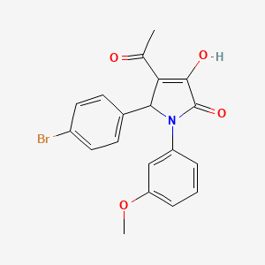 molecular formula C19H16BrNO4 B5047025 4-acetyl-5-(4-bromophenyl)-3-hydroxy-1-(3-methoxyphenyl)-1,5-dihydro-2H-pyrrol-2-one 