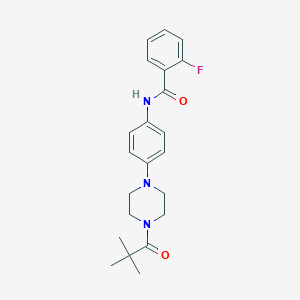 N-{4-[4-(2,2-dimethylpropanoyl)-1-piperazinyl]phenyl}-2-fluorobenzamide