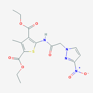 diethyl 3-methyl-5-{[(3-nitro-1H-pyrazol-1-yl)acetyl]amino}-2,4-thiophenedicarboxylate