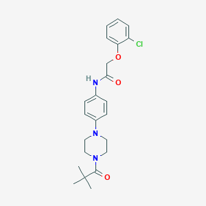 2-(2-chlorophenoxy)-N-{4-[4-(2,2-dimethylpropanoyl)-1-piperazinyl]phenyl}acetamide