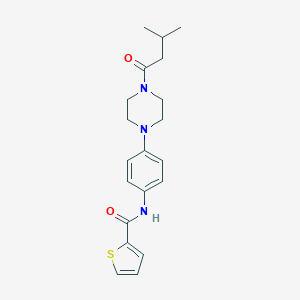 molecular formula C20H25N3O2S B504705 N-{4-[4-(3-methylbutanoyl)-1-piperazinyl]phenyl}-2-thiophenecarboxamide 