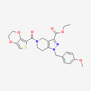 ethyl 5-(2,3-dihydrothieno[3,4-b][1,4]dioxin-5-ylcarbonyl)-1-(4-methoxybenzyl)-4,5,6,7-tetrahydro-1H-pyrazolo[4,3-c]pyridine-3-carboxylate