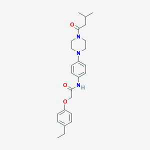 molecular formula C25H33N3O3 B504706 2-(4-ethylphenoxy)-N-{4-[4-(3-methylbutanoyl)-1-piperazinyl]phenyl}acetamide 