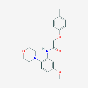 molecular formula C20H24N2O4 B504708 N-[5-methoxy-2-(4-morpholinyl)phenyl]-2-(4-methylphenoxy)acetamide 