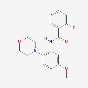 molecular formula C18H19FN2O3 B504709 2-fluoro-N-(5-methoxy-2-morpholin-4-ylphenyl)benzamide 