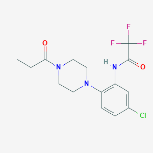 N-[5-chloro-2-(4-propanoylpiperazin-1-yl)phenyl]-2,2,2-trifluoroacetamide