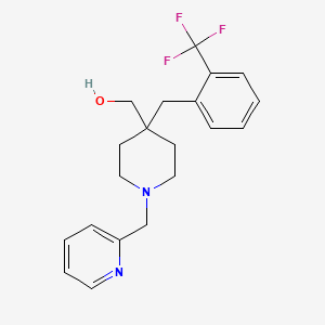 molecular formula C20H23F3N2O B5047104 {1-(2-pyridinylmethyl)-4-[2-(trifluoromethyl)benzyl]-4-piperidinyl}methanol 