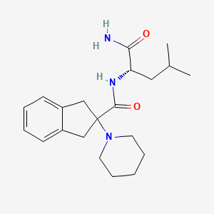 molecular formula C21H31N3O2 B5047138 N-[(1S)-1-(aminocarbonyl)-3-methylbutyl]-2-(1-piperidinyl)-2-indanecarboxamide 