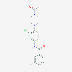 molecular formula C20H22ClN3O2 B504716 N-[4-(4-acetylpiperazin-1-yl)-3-chlorophenyl]-3-methylbenzamide 