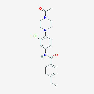 molecular formula C21H24ClN3O2 B504717 N-[4-(4-acetylpiperazin-1-yl)-3-chlorophenyl]-4-ethylbenzamide 
