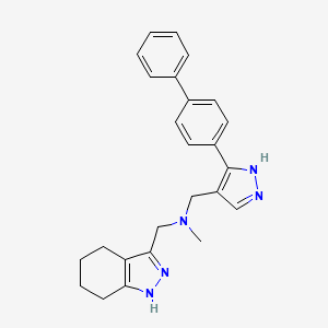 N-methyl-1-[5-(4-phenylphenyl)-1H-pyrazol-4-yl]-N-(4,5,6,7-tetrahydro-1H-indazol-3-ylmethyl)methanamine