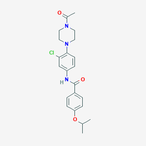 molecular formula C22H26ClN3O3 B504718 N-[4-(4-acetyl-1-piperazinyl)-3-chlorophenyl]-4-isopropoxybenzamide 