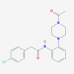 molecular formula C20H22ClN3O2 B504721 N-[2-(4-acetylpiperazin-1-yl)phenyl]-2-(4-chlorophenyl)acetamide 