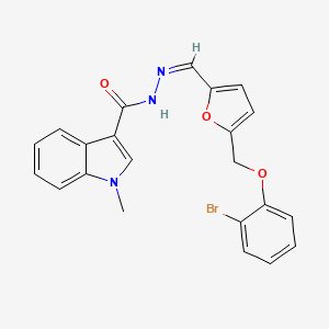 molecular formula C22H18BrN3O3 B5047227 N'-({5-[(2-bromophenoxy)methyl]-2-furyl}methylene)-1-methyl-1H-indole-3-carbohydrazide 