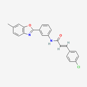 molecular formula C23H17ClN2O2 B5047236 3-(4-chlorophenyl)-N-[3-(6-methyl-1,3-benzoxazol-2-yl)phenyl]acrylamide 