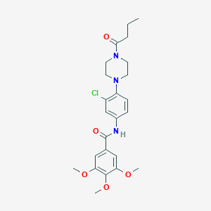 molecular formula C24H30ClN3O5 B504725 N-[4-(4-butanoylpiperazin-1-yl)-3-chlorophenyl]-3,4,5-trimethoxybenzamide 