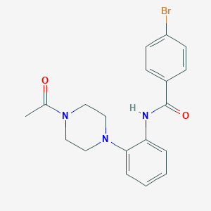 molecular formula C19H20BrN3O2 B504728 N-[2-(4-acetylpiperazin-1-yl)phenyl]-4-bromobenzamide 