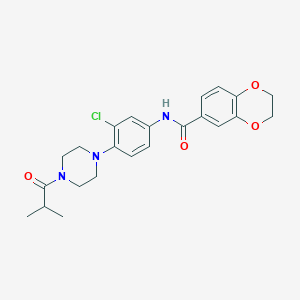 N-[3-chloro-4-(4-isobutyryl-1-piperazinyl)phenyl]-2,3-dihydro-1,4-benzodioxine-6-carboxamide