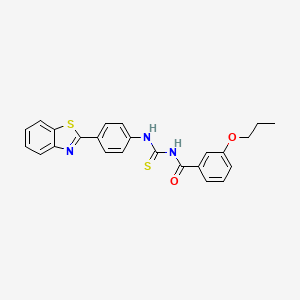 N-({[4-(1,3-benzothiazol-2-yl)phenyl]amino}carbonothioyl)-3-propoxybenzamide