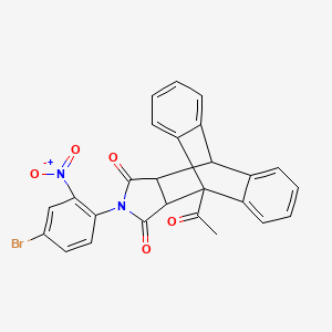 1-acetyl-17-(4-bromo-2-nitrophenyl)-17-azapentacyclo[6.6.5.0~2,7~.0~9,14~.0~15,19~]nonadeca-2,4,6,9,11,13-hexaene-16,18-dione